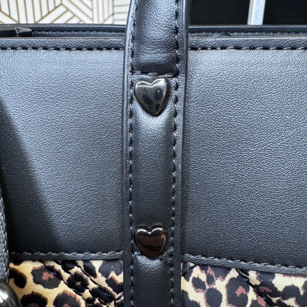 Betsey Johnson Black and Brown Leopard Tote - Picture 7 of 13